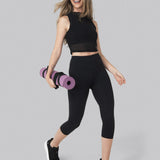 Camiseta Mujer Sin Manga Crop Mesh-Back