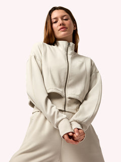 Sudadera Con Cremallera Crop Modal Vera Aloe