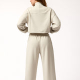 Sudadera Con Cremallera Crop Modal Vera Aloe