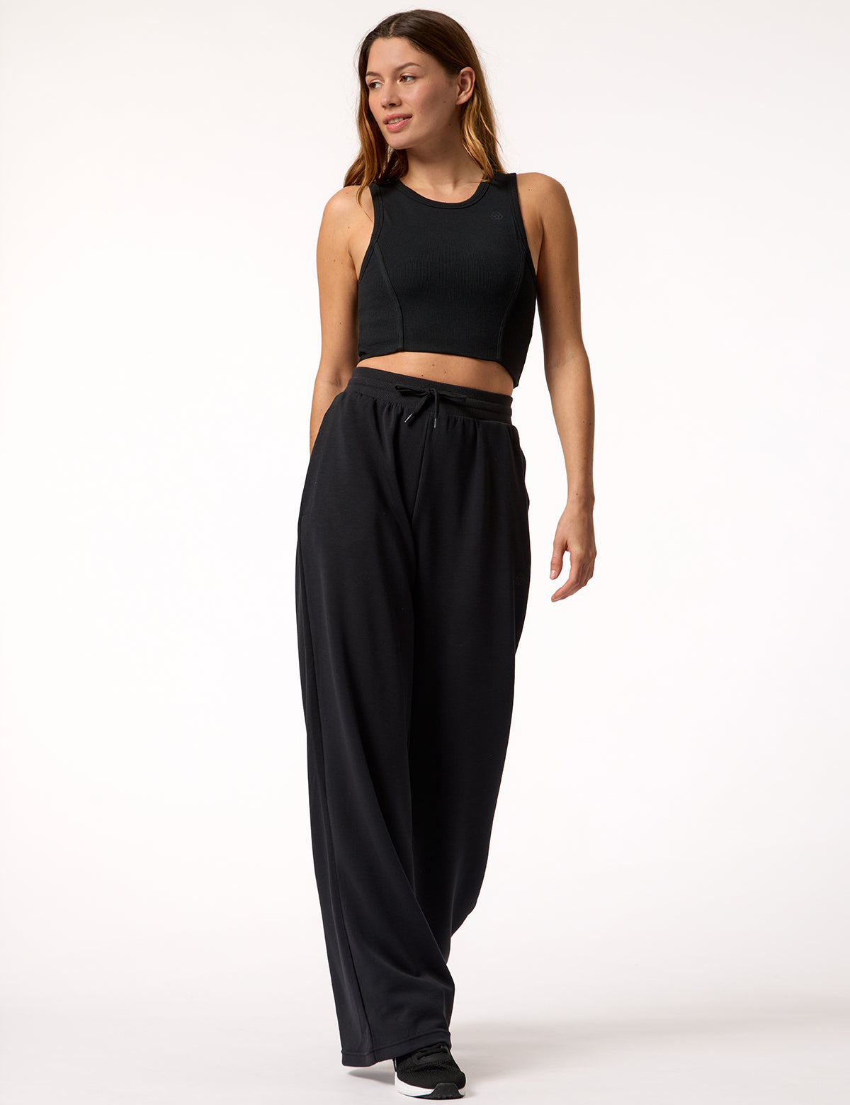 Camiseta Sin Mangas Crop Top Rib Aloe