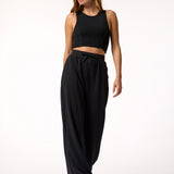 Camiseta Sin Mangas Crop Top Rib Aloe