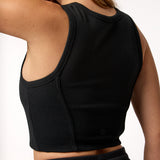 Camiseta Sin Mangas Crop Top Rib Aloe