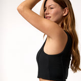 Camiseta Sin Mangas Crop Top Rib Aloe