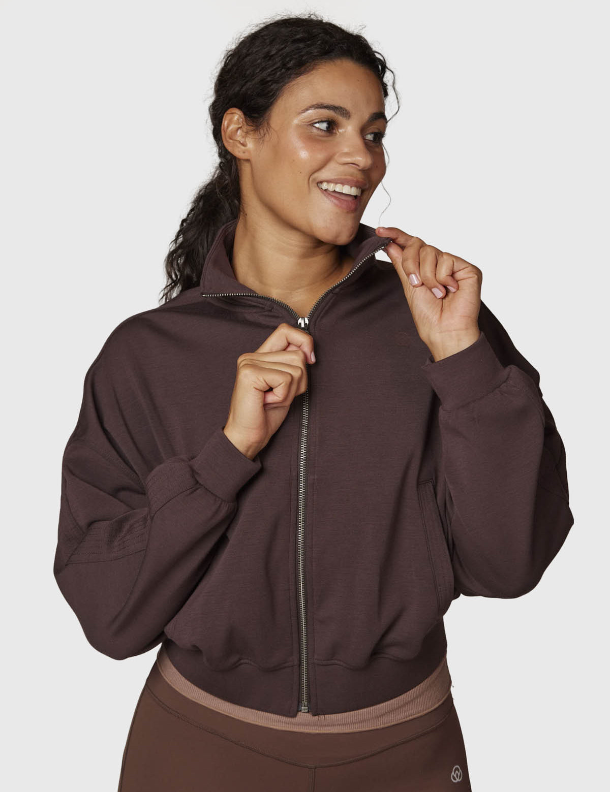 Sudadera con cremallera Modal Aloe